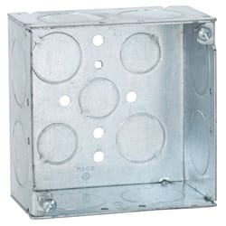 Raco 4 in. Square Metal 2 gang Outlet Box Metallic