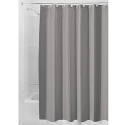 iDesign 72 in. H X 72 in. W Gray Shower Curtain Liner PEVA