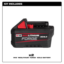 Milwaukee 18V M18 Redlithium Forge 6 Ah Lithium-Ion Battery Pack 2 pc