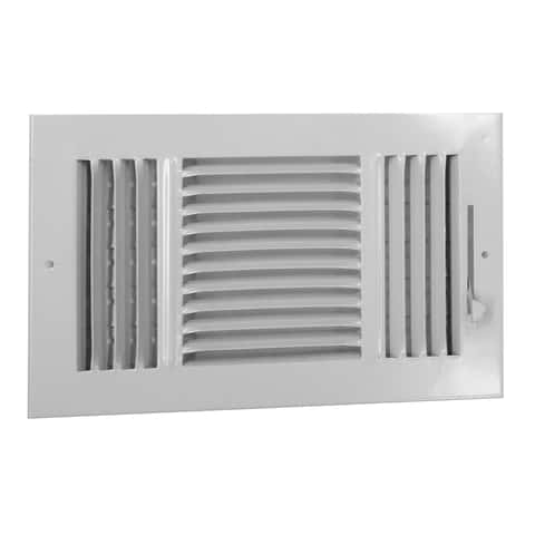 American Metal Products 6 in. H X 14 in. W 3 Way White Steel Ceiling Register