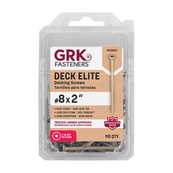 GRK Deck Elite No. 8 in. X 2 in. L Star Corrosion Resistant W-Cut Wood Screws 110 pk