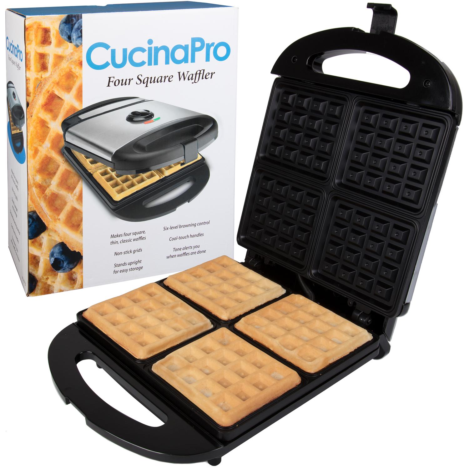 CucinaPro 4 waffle Silver Stainless Steel Waffle Maker Sansujyuku sansujyuku.com