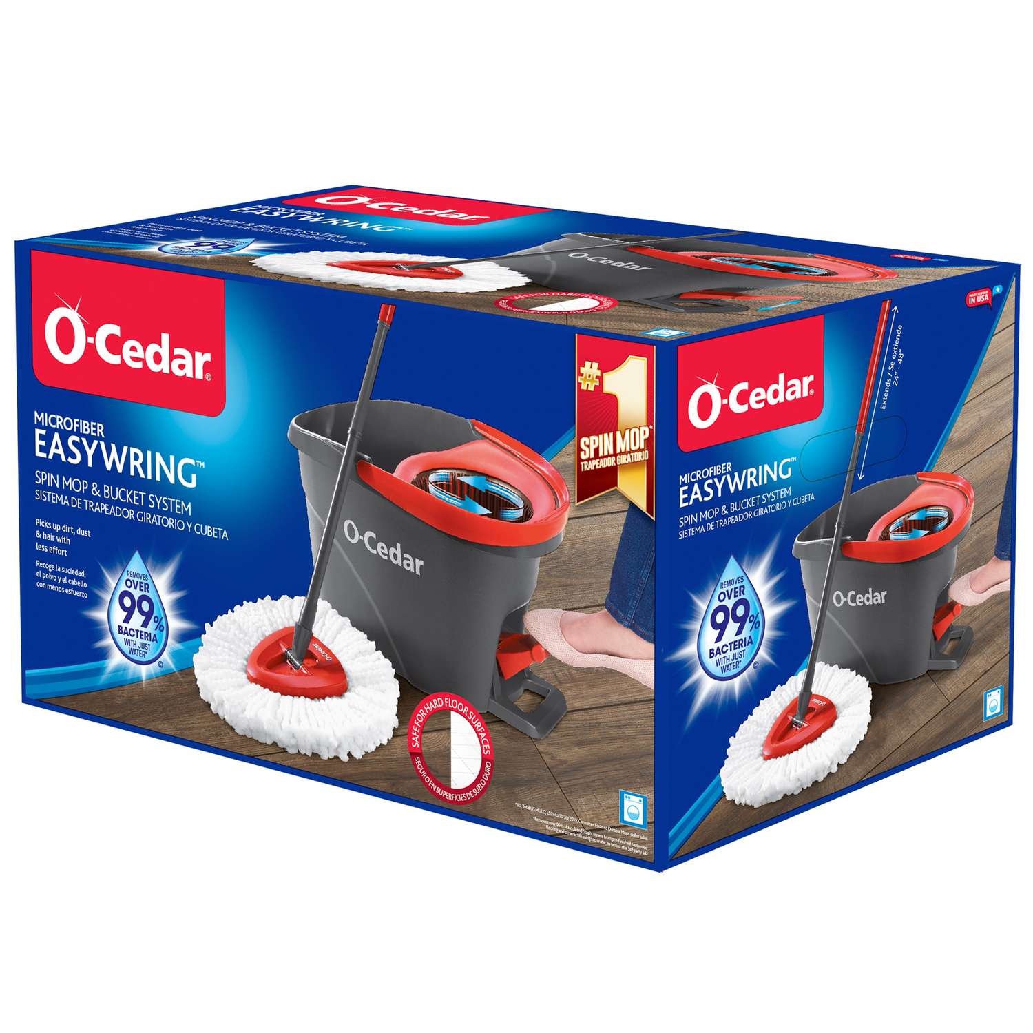O-Cedar EasyWring 12 in. W Spin Spin Mop with Bucket