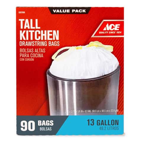 Reli. Tall Kitchen Drawstring Trash Bags 13 Gallon | 500 Count Bulk |  Kitchen Garbage Bags | White | 13 Gallon - 16 Gallon Capacity