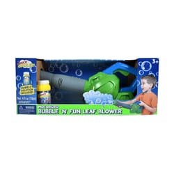 Maxx Bubbles Toy Bubble Leaf Blower Plastic Green/Blue/Gray