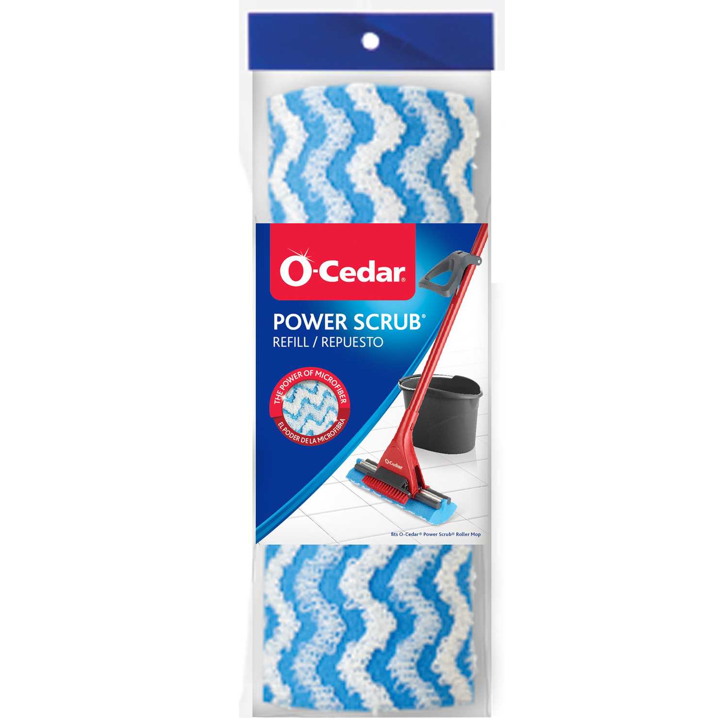 O-Cedar Power Scrub 10 in. L Microfiber Roller Mop Refill 1 pk - Ace