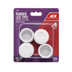 Ace Rubber Leg Tip Off-White Round 1-1/8 in. W 4 pk