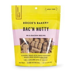 Bocce's Bac N' Nutty PB and Bacon Chews For Dogs 6 oz