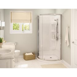 MAAX Cyrene 76 in. H X 34 in. W Chrome White Framed Shower Kit