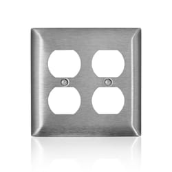 Leviton C-Series Satin Silver 2 gang Stainless Steel Duplex Wall Plate 1 pk