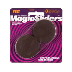 Magic Sliders Felt Self Adhesive Protective Pads Brown Round 2 in. W X 2 in. L 8 pk