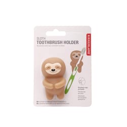 Kikkerland Brown Plastic Toothbrush Holder