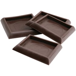 Softtouch Plastic Caster Cup Brown Square 1 3/4 in. W 4 pk