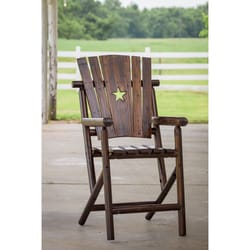 Leigh Country 1 pc Brown Wood Star Bar Chair