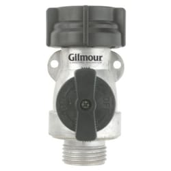 Gilmour 6 in. Aluminum Threaded 2 Male/1 Female Single Shut-Off Valve