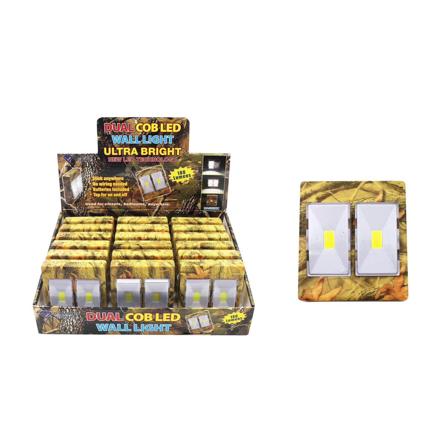 Diamond Visions Manual Battery Powered Dual LED COB Night Light w