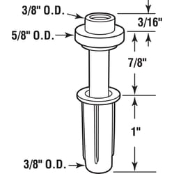 Prime-Line 5/8 in. D X 2.06 in. L Matte Silver Nylon Bi-Fold Door Guide Rod 2 pc