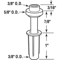 Prime-Line 5/8 in. D X 2.06 in. L Matte Silver Nylon Bi-Fold Door Guide Rod 2 pc