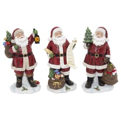 Gerson Multicolored Holiday Santa Table Decor 10 in.