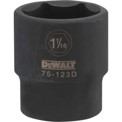 DeWalt 1-1/16 in. X 1/2 in. drive SAE 6 Point Deep Impact Socket 1 pc