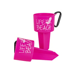 Geckobrands Pink Plastic 8 in. H Beverage Holder Stake