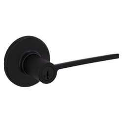 Kwikset Ladera Matte Black Keyed Entry Lever 2-3/4 in.