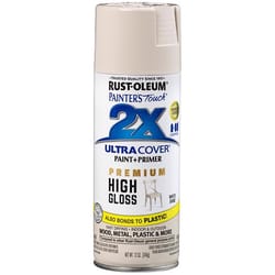 Rust-Oleum Painter's Touch 2X Ultra Cover High-Gloss White Sand Paint+Primer Spray Paint 12 oz