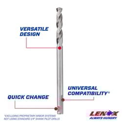 Lenox 1/4 in. High Speed Steel 4-1/4 in. L X 1/4 in. D Hole Saw Pilot Bit