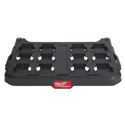Milwaukee Packout 3.9 in. H X 21 in. W X 16.6 in. D Black Metal/Plastic Shelf Milwaukee Packout 3.9 in. H X 21 in. W X 16.6 in. D Black Metal/Plastic Shelf