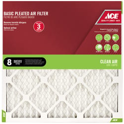 Ace 12 in. W X 20 in. H X 1 in. D Synthetic 8 MERV Pleated Air Filter 1 pk