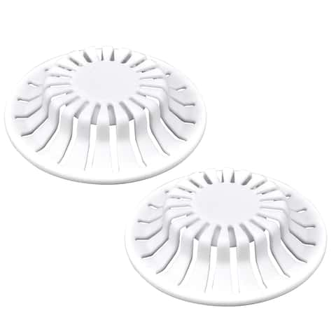 8pc Hair Shower Drain Covers, Flat Silicone Dog Drain Cover, Bathtub Kitchen Hair Catcher with Suction Cup, Easy to Install, Gray