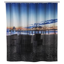 Wenko 79 in. H X 71 in. W Gray Usedom Shower Curtain W/Hooks Polyester