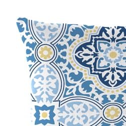 Jordan Manufacturing Blue Geometric Polyester Throw Pillow 4 in. H X 18 in. W X 18 in. L