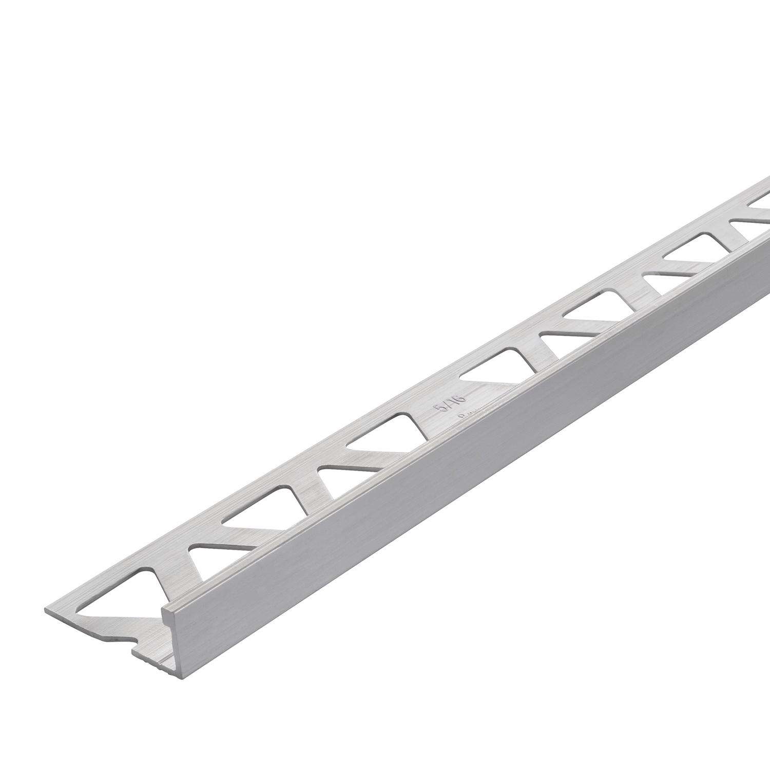 M-D 3/8 in. H X 96 in. L Prefinished Silver Aluminum Tile Edge M-D 3/8 in. H X 96 in. L Prefinished Silver Aluminum Tile Edge