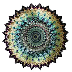 Spinfinity Designs Multi-color Stainless Steel 12 in. Mandala Earth Large Outdoor Spinner
