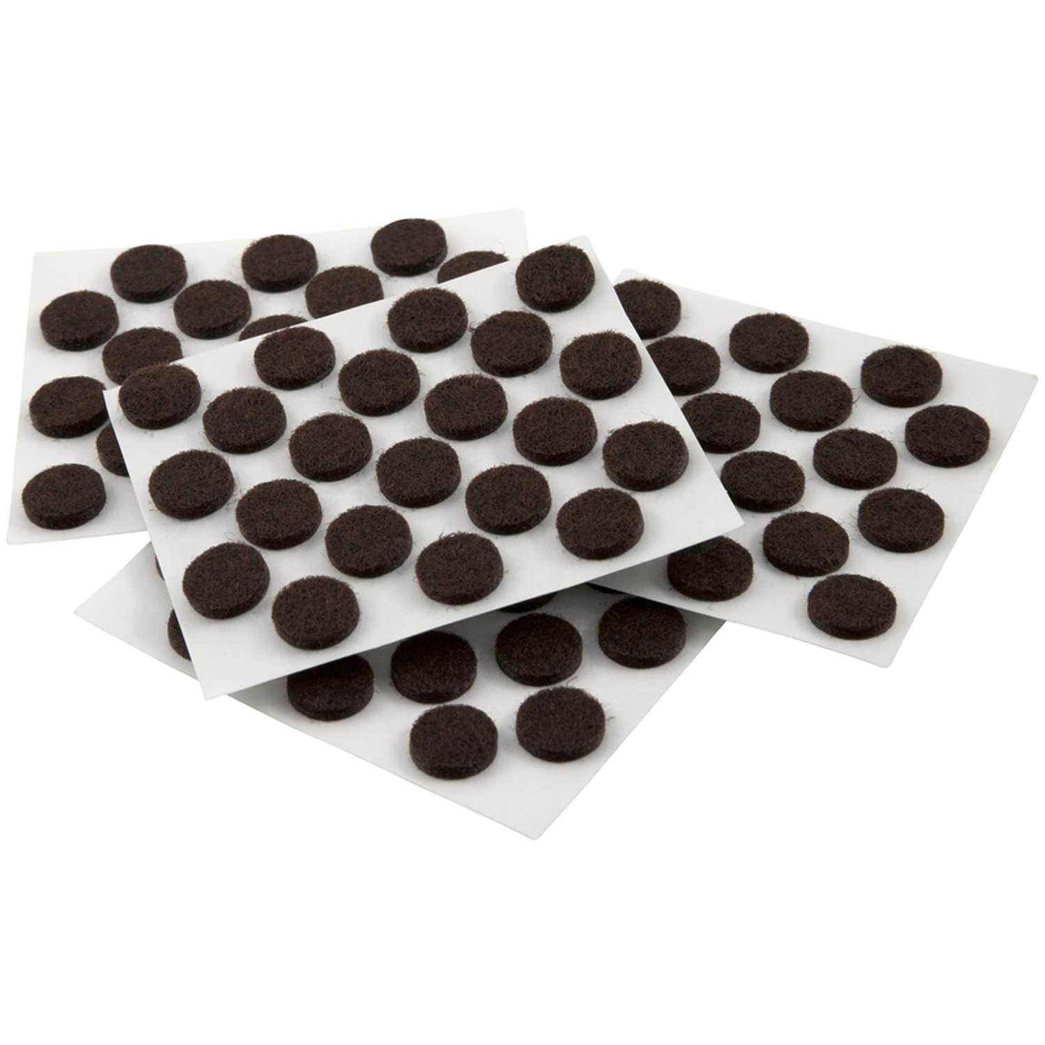 SoftTouch 3/8 Round Self-Stick Felt Pads, Brown (84 Pack)