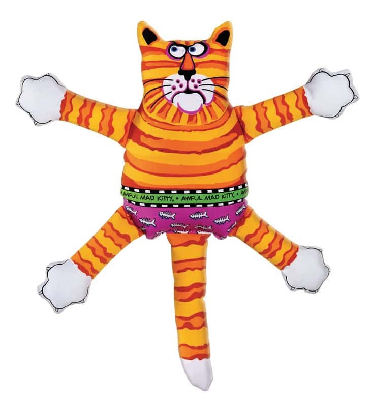 Fat Cat Multicolored Nylon Terrible Nasty Scaries Squeak Dog Toy Mini 1