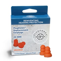 Plugfones ComforTiered 27 dB Silicone Replacement Tip Replacement Ear Plugs Orange 5 pair