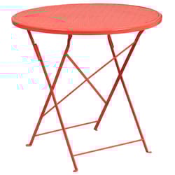 Flash Furniture Red Round Metal Contemporary Patio Table