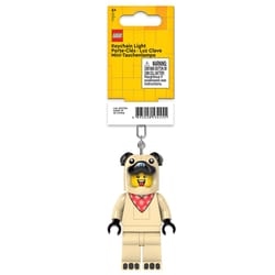 LEGO Plastic Beige Pug Costume Keychain w/LED Light