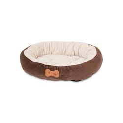 Aspen Pet Brown/Tan Bone Faux Micro Suede Pet Bed 5.5 in. H X 16 in. W X 20 in. L