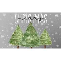 Direct Home Textiles Group 18 in. W X 30 in. L Multi-Color Christmas Trees Rubber Door Mat