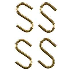 Ace Small Polished Brass Brass 3/4 in. L S-Hook 5 lb 4 pk