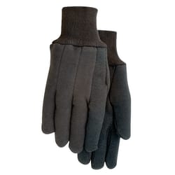 MidWest Quality Gloves L Jersey/Plastic Clute Cut Brown Gloves