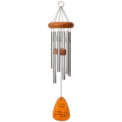 Wind River In Loving Memory Silver Aluminum/Wood 18 in. Wind Chime