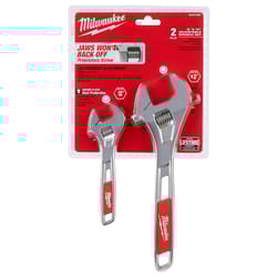 Milwaukee 6 in. X 10 in. SAE Adjustable Wrench Set 6 & 10 in. L 2 pc