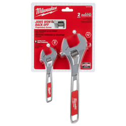 Milwaukee 6 in. X 10 in. SAE Adjustable Wrench Set 6 & 10 in. L 2 pc