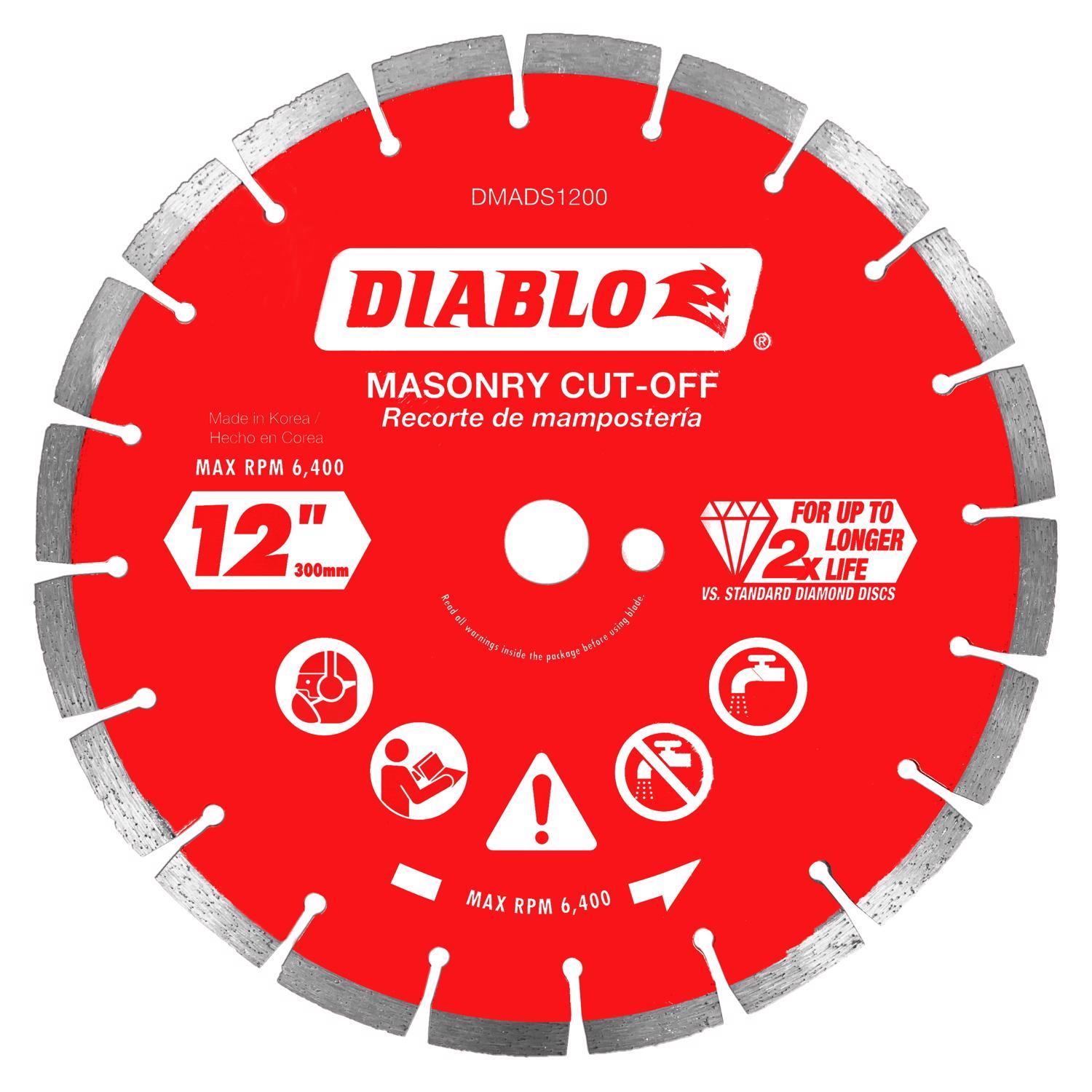 Diablo 12 in. D X 1 in. Diamond Segmented Masonry Cut-Off Disc Sansujyuku sansujyuku.com