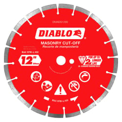 Diablo 12 in. D X 1 in. Diamond Segmented Masonry Cut-Off Disc