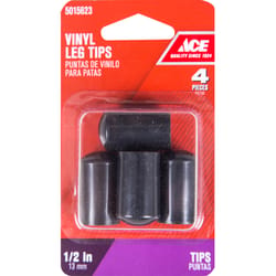 Ace Vinyl Leg Tip Black Round 1/2 in. W 1 pk